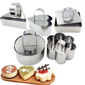 Bakvormen roestvrijstalen cake ringen gebak dessert mousse -mal met duwer voor crumpets eieren desserts accessoires