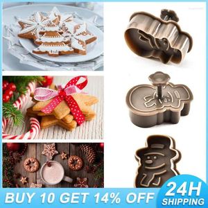 Bakvormen Stempel Biscuit Mold 3D Cookie Plunger Cutter Kerstboom Cakevorm Snijders 2024 Xmas Gereedschap