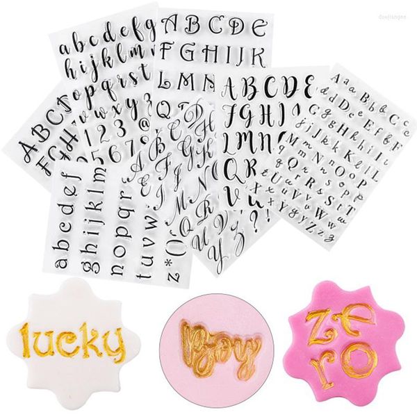 Moules de cuisson Timbre Pour Alphabet Lettres Silicone Moule Fondant Cookie Gâteau Décoration Outils Gaufrage Cutter Pâtisserie Biscuit Accessoires