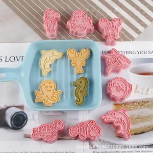 Moules de cuisson Sous-marin Animal Cookie Moule 3D Tridimensionnel Plastique Ménage Presse Gâteau Glaçage Fondant Joint