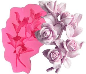 Bakvormen Sugarcraft Rose Flower Silicone Mould DIY 3D Fondant Mould Cupcake Cake Decorating Tools Cookie Polymeer Klei Bakken Zeep Mallen 230804