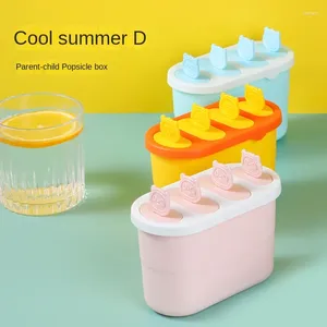 Moldes para hornear Molde de helado de verano Doble de plástico Doble de plástico Fácil de tomar Popsícula Bandeja para helados para niños