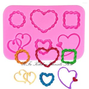 Moules de cuisson Doux Coeur Forme Silicone Moule Fondant Sugarcraft Amour Gâteau Décoration Outils T1060