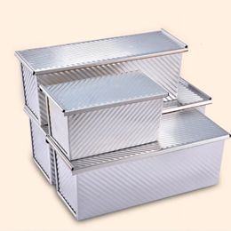 Bakvormen Toastdozen Aluminium gouden rimpel antiaanbaklaag Broodvorm cakevorm bakgereedschap met deksel 450g/750g/900g/1000g 231018