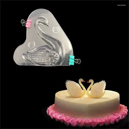 Moules de cuisson transparente 3d Swan Shape Forme en plastique Moule de chocolat en plastique Diy décoration polycarbonate bonbonne