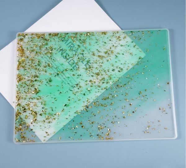 Moules de cuisson Transparent Silicone Moule DIY Cristal Goutte D'écriture Papeterie Table Pad Coussin Miroir Silicone MoldBaking