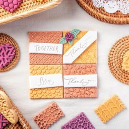 Bakvormen Valentijnsdag Cookie Embosser Fondant Biscuit Mold Engelse Letter Geometrische Liefde Patroon 3D Cake Embossing Gereedschap