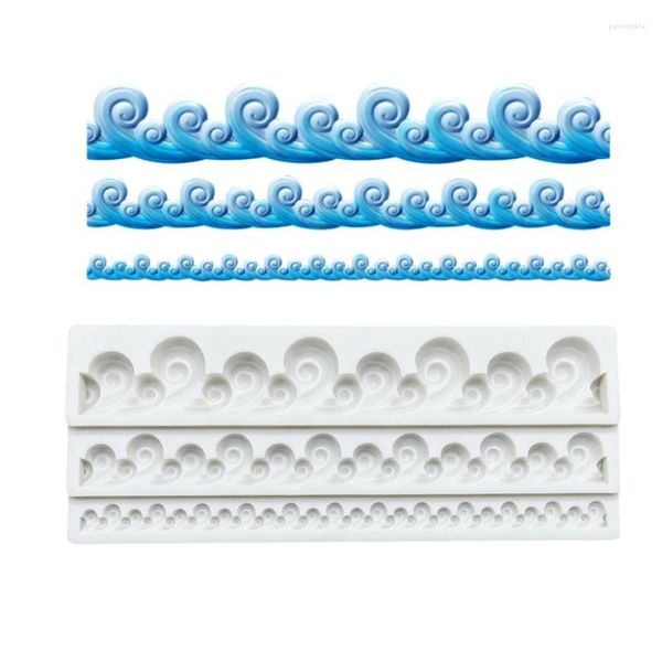 Moldes para hornear ondas ondas de silicona molde azucarera herramientas de resina de cupcak