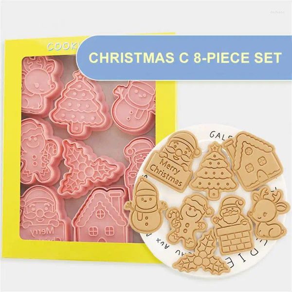 Moldes para hornear Cortador de galletas de madera Molde para niños Galleta segura Flor Dibujos animados Patrón de Navidad Herramienta de molde Decoración de pasteles Cocina