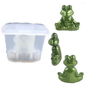 Moules de cuisson Yoga Frog Silicone époxy résine moule bougie parfumée décoration de table 3D goutte à goutte tridimensionnelle