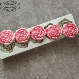 Moules de cuisson yueyue sucrecraft rose fleur de fleur en silicone moule fondant gâteau outils de décoration de gâteau au chocolat