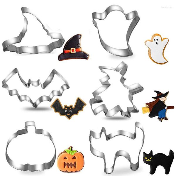 Moules de cuisson ZK20 Acier Inoxydable Halloween Chauve-Souris Fantôme Cookie Cutter Gâteau Décoration Fondant Cutters Cookies Biscoito Moule Décor Outil