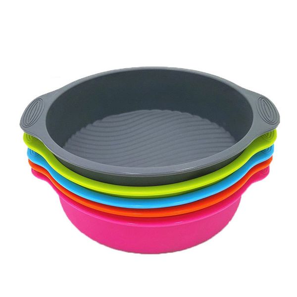 Moule à gâteau rond et circulaire en Silicone, ustensiles de cuisson multicolores, outil de cuisson pour poêles à gâteaux, accessoires de décoration