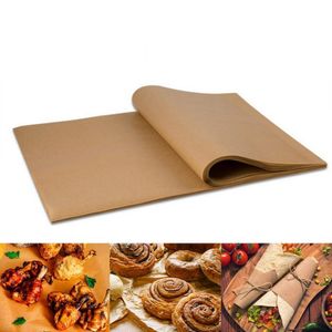 Papier de cuisson pour Barbecue, papier à l'huile de Silicone Double face, parchemin rectangulaire, feuilles de cuisson pour four, boulangerie, fête BBQ LX5186