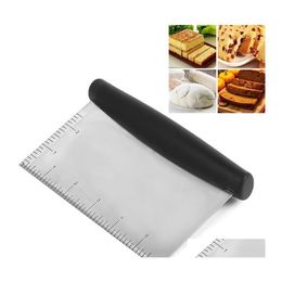 Bakgebakgereedschap 1 PCS Mtipurpose Bench Scraper Roestvrij stalen pizza Dough Chopper Cutter voor doe -het -zelfbrood en gereedschapsvalaflevering DHRS8