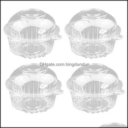 Cuisson Outils De Pâtisserie 100 Pièces De Plastique Transparent Unique Cupcake Gâteau Boîte Muffin Dôme Titulaire Drop Delivery Maison Jardin Cuisine Dhspx