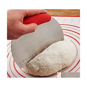 Bakgebakgereedschap 1 stks Pizza Dough Scraper Cutter Roestvrij staal Cake Bread Diy Supplies Shaving Bakeware Drop Delivery Home GA DH6SO