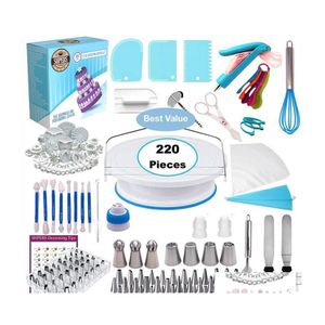 Cuisson Pâtisserie Outils 220 Pcs Décoration Buse Ensemble Gâteau Décoration Cuisine Bricolage Glaçage Pi Crème Réutilisable Kit Drop Delivery Maison Jardin Dhrpy