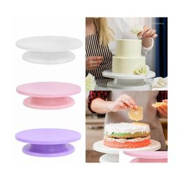 Bakgebakgereedschap 28 cm cake draaitafel stand decoratie diy mal roterende stabiele antiskid ronde tafel keuken 8z drop levering ho dhyety
