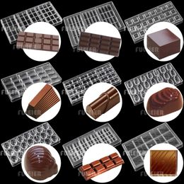 Herramientas de pastelería para hornear Molde de chocolate de policarbonato 3D para barra de caramelo Molde Dulces Bombón Decoración de pasteles Herramienta de confitería Bakewar316N