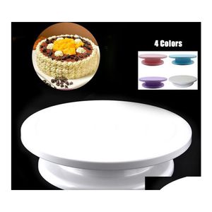 Cuisson Pâtisserie Outils 4 Couleurs 11 Rotatif Revoing Plaque Décoration Gâteau Platine Cuisine Présentoir Pivotant Décor Blanc Goutte Del Dhfek