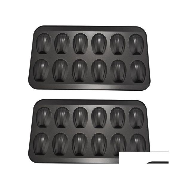 Cuisson Outils De Pâtisserie 4 Packs Antiadhésif Madeleine Pot Moule 12 Avec Shell Gâteau Plateau Chocolat Drop Livraison Maison Jardin Cuisine Salle À Manger Dhkax