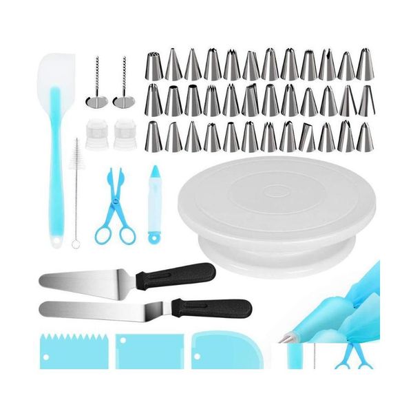 Cuisson Outils De Pâtisserie 52 Pcs Pièce Gâteau Décoration Fournitures Conseils Kits En Acier Inoxydable Glaçage Avec Sacs Décoration Drop Delivery Accueil G Dhqcn