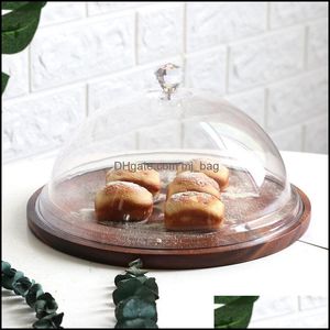 Cuisson Pâtisserie Outils Acrylique Plexiglas Gâteau Présentoir Plat Plateau À Pain Avec Couvercle Dessert Table ER Plaques En Bois Drop Livraison 2021 Mjbag Dhtsy