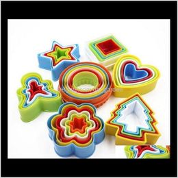 Bakgebakgereedschap Bakware keuken, eetbar huizen tuin drop levering 2021 plastic cookie cutter set multi -size verschillende vorm colorf