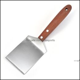 Herramientas de pastelería para hornear Utensilios para hornear Cocina Comedor Bar Hogar Jardín Newstainless Steel Steak Spata Pancake Scraper Turner Grill Carne de res Pizza frita