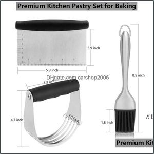 Cuisson Outils De Pâtisserie Ustensiles De Cuisson Cuisine Bar À Manger Maison Jardin 3 Pièces/ensemble Accessoires Coupe-Tarte En Acier Inoxydable Moule Couteau À Pâtes Mélangeur De Farine