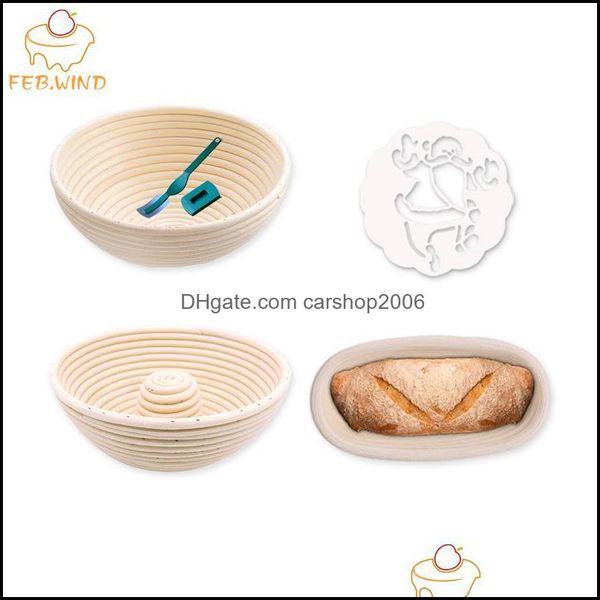 Utensili per pasticceria da forno Bakeware Cucina Sala da pranzo Bar Giardino di casa Pz Set per la preparazione del pane fai da te Include cestino/Ers/Zoppo/Stencil P Dhfux