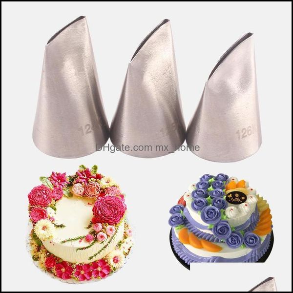 Herramientas de repostería para hornear Utensilios para hornear Cocina Comedor Bar Hogar Jardín 3 piezas Rose Diy Icing Pi Tips Sets Boquillas Dhoye