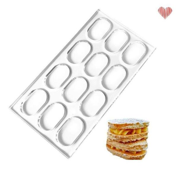 Herramientas de repostería para hornear Dacquoise Cake Mold Acrylic Cookie Mod Makaron Postre Bakery Japan Diy Baking Tool 376 N2 Drop Delive Dhgarden Dhlu1