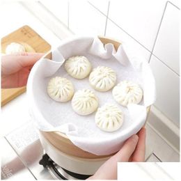 Bakken Gebak Gereedschap Keuken Katoen Garen Stoomboot Doek Non-stick Gestoomde Dumplings Gaas Ademend Voedsel Gevulde Broodje Mat Drop Leveren Dh06C