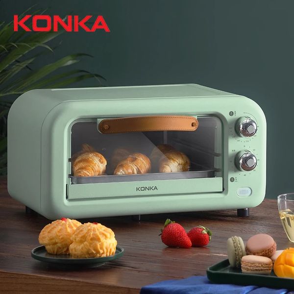 Outils de pâtisserie de cuisson KONKA Four électrique 12L 800W Cuisine verte Petit rôtissoire multifonctionnel pour 13 personnes Pizza Pain Grille-pain Barbecue 231118