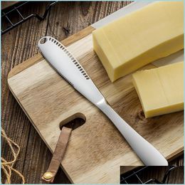 Cuisson Pâtisserie Outils Mtifunction En Acier Inoxydable Crème Beurre Couteau Western Pain Fromage Confiture Cutter Ustensiles Couverts Dessert Outil Dro Dhsbw