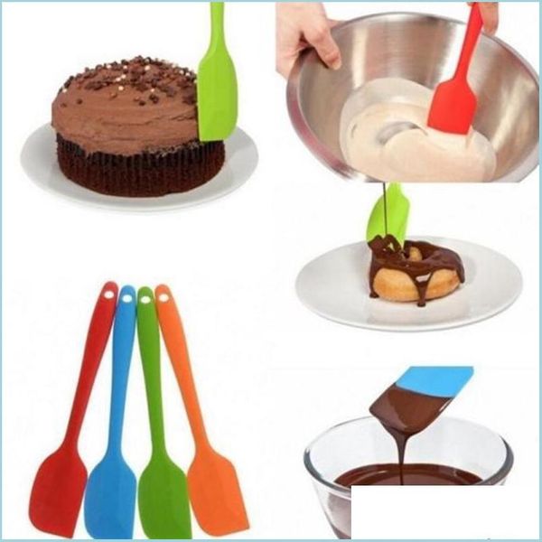 Outils de pâtisserie Nouveau Sile Spata Grattoir à crème/beurre Gâteau en caoutchouc antiadhésif pour la cuisson Résistant à la chaleur Passe au lave-vaisselle Bake Drop Dhunp