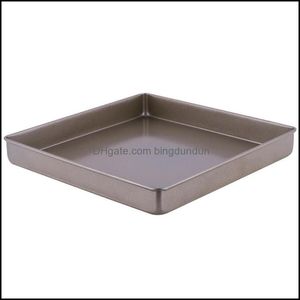 Bakgebakgereedschap anti -lak vierkante cake pan koolstofstaal bak taart pizza brood schimmel bakware drop levering home tuin keuken dini dhuph