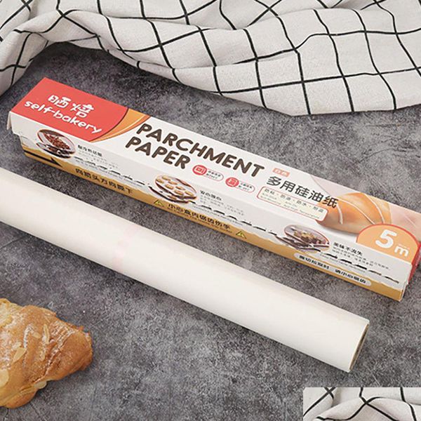 Cuisson Pâtisserie Outils Four Graisse Papier 5M Résistant À L'huile Étanche Haute Température Grill Plateau Sil Gros Drop Livraison Maison Jardin Dhkmy