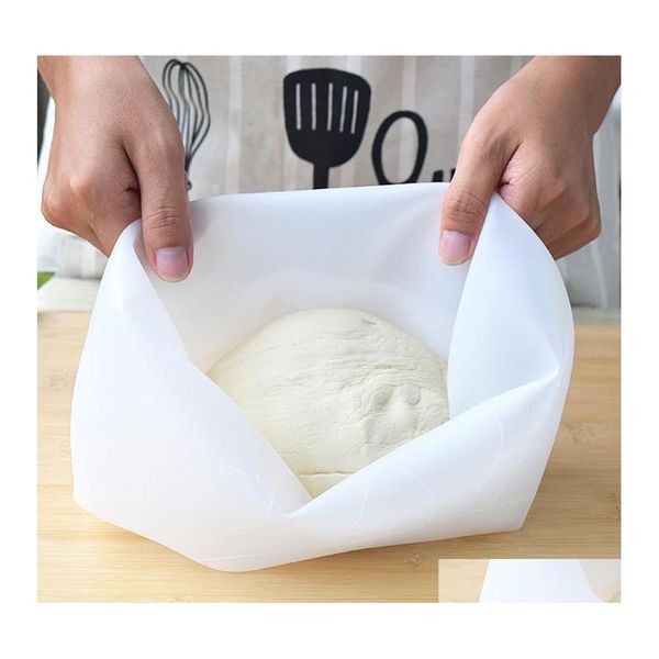 Herramientas de repostería para hornear Bolsa de masa de silo Amasado reutilizable Bolsas de mezcla de harina blandas grandes / pequeñas Accesorios de cocina Entrega directa Hogar Jardín Dh5Xs