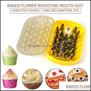 Bakgebakgereedschap roestvrijstalen cakemondstuk set met dozen mond ijs pi room koekje decor diy decoratietip druppel ffshop2001 dhu4z