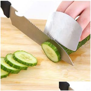 Cuisson Outils de pâtisserie Outils de cuisine en acier inoxydable Outil de protection des doigts à la main Couteau Couper la tranche de protection ER Légumes Coupe Drop Delive Otvcs