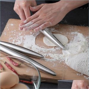 Bakgebakgereedschap roestvrijstalen rollende pen keuken gebruiksvoorwerpen deeg roller bak pizza noedels cookie dumplings maken anti -aanbak dhnuc