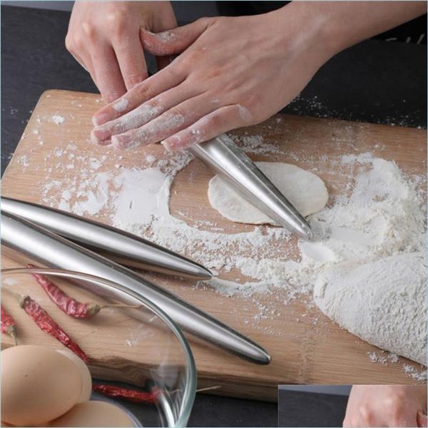 Cuisson Outils De Pâtisserie En Acier Inoxydable Rouleau À Pâtisserie Ustensiles De Cuisine Rouleau De Pâte Cuire Pizza Nouilles Biscuit Boulettes Faire Antiadhésif Dhnuc