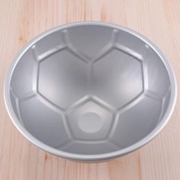 Bakgereedschap 1 PCS 3D HALVE ROUNDE BALLEVEN VOETBAL VOETBAL CAKE MOLT 8 INCH DICHTERENDE ALUMINIUM ALMINIA MOLD VERJAARDAG PAN