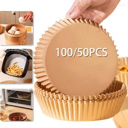 Bakgereedschap 100/50 stuks speciaal papier voor luchtfriteuse oliebestendig olie-absorberend huishoudelijk barbecueplaat oven keuken panpad airfryer