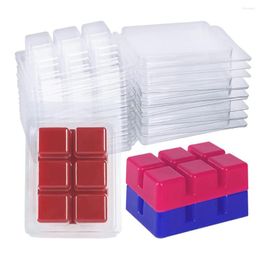 Bakgereedschap 100 Packs Wax Smelt Clamshells Mallen Clear Lege Plastic Square Tray voor Tarts -kaarsen