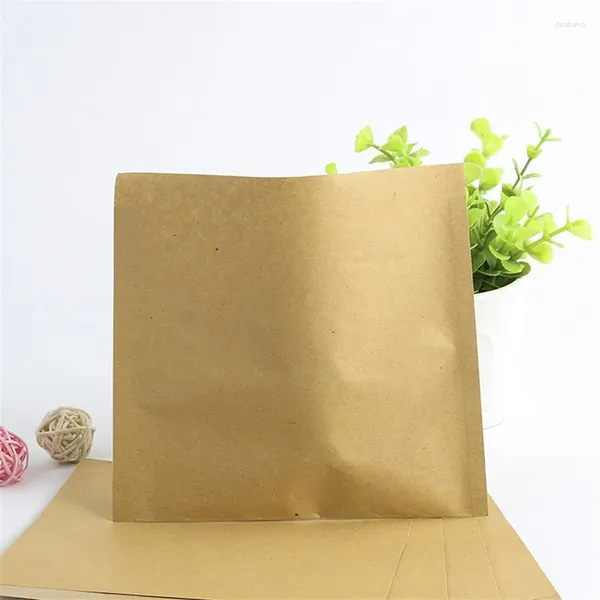 Outils de cuisson 100 pcs/paquet sacs d'emballage alimentaire couleur unie emballage de boulangerie sac en papier résistant à l'huile beignet pain Kraft