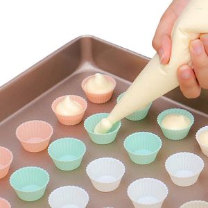 Bakgereedschap 10 stks/set siliconen cake mal ronde gevormde muffin cup mini keuken gereedschap diy decoreren